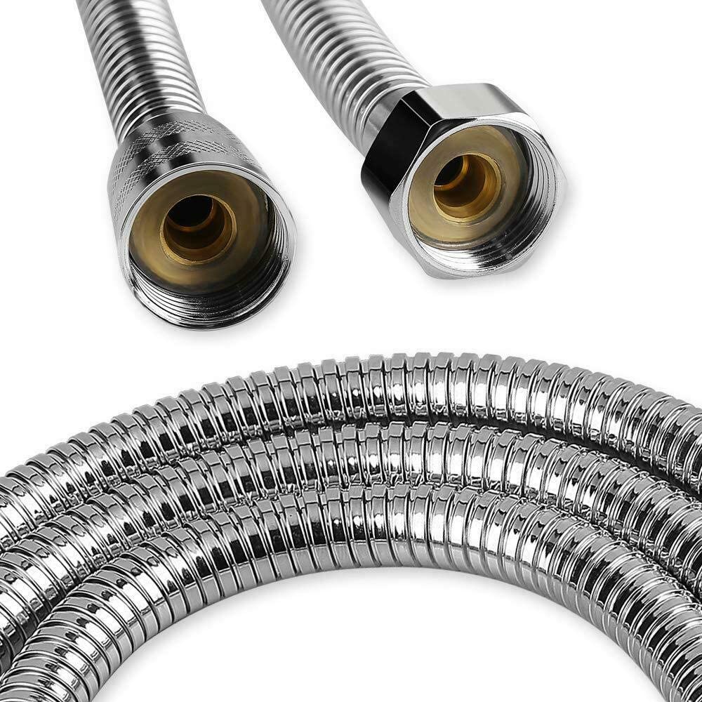 Stainless Steel Chrome Shower Hose Pipe Universal Standard Fitting Leakproof High Pressure Resistance Plumbing Bathroom