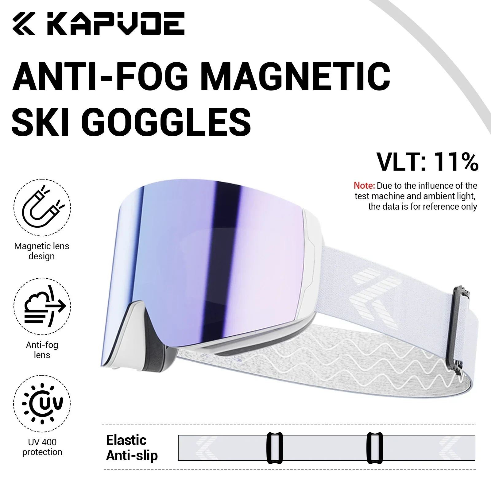 KAPVOE Occhiali da sci fotocromatici Doppi strati Lenti anti-appannamento UV400 Occhiali da sci sport invernali Sci Snowboard Uomo Donna Neve Nuovo: marrone