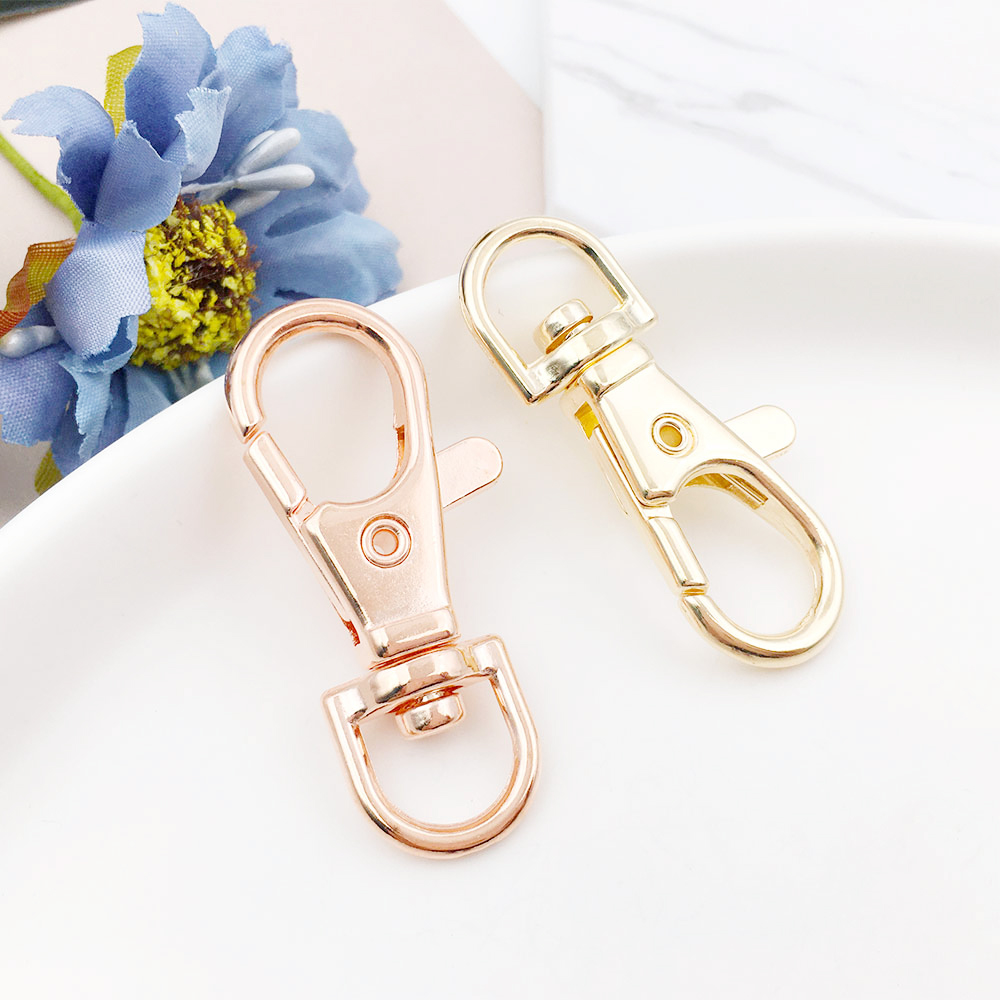 Ganchos de broche de langosta chapados en oro de aleación de Zinc clásico, para bricolaje, llavero, collar, pulsera, accesorios para hacer joyas, 6 colores, 10 unids/lote