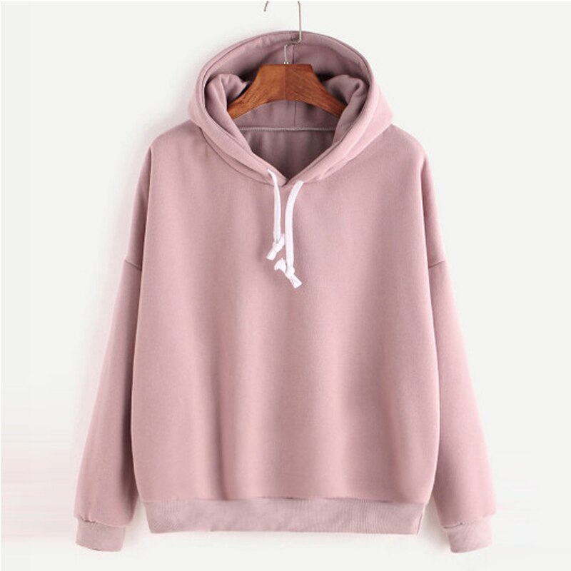 Women Loose Hoodies Casual Hooded Pullover Blouse Tops Girl Tracksuit Sweat Coat Autumn Casual Sportswear