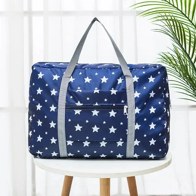 Foldable Travel Bags Nylon Large Capacity Bag Luggage WaterProof Handbags Women Men Travel Storage Clothes Packaging Organizer: Orange