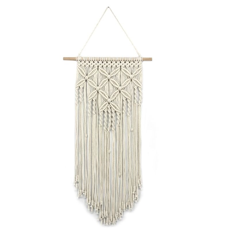 Macrame Woven Wall Hanging Tapestry Handmade Boho Chic Bohemian Art Apartment Dorm Room Home Decoration