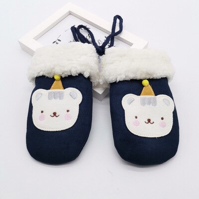 Winter Handschuhe Niedlichen Baby warm Karikatur Fäustlinge unisex Warme voll-Finger handschuhe: Marine