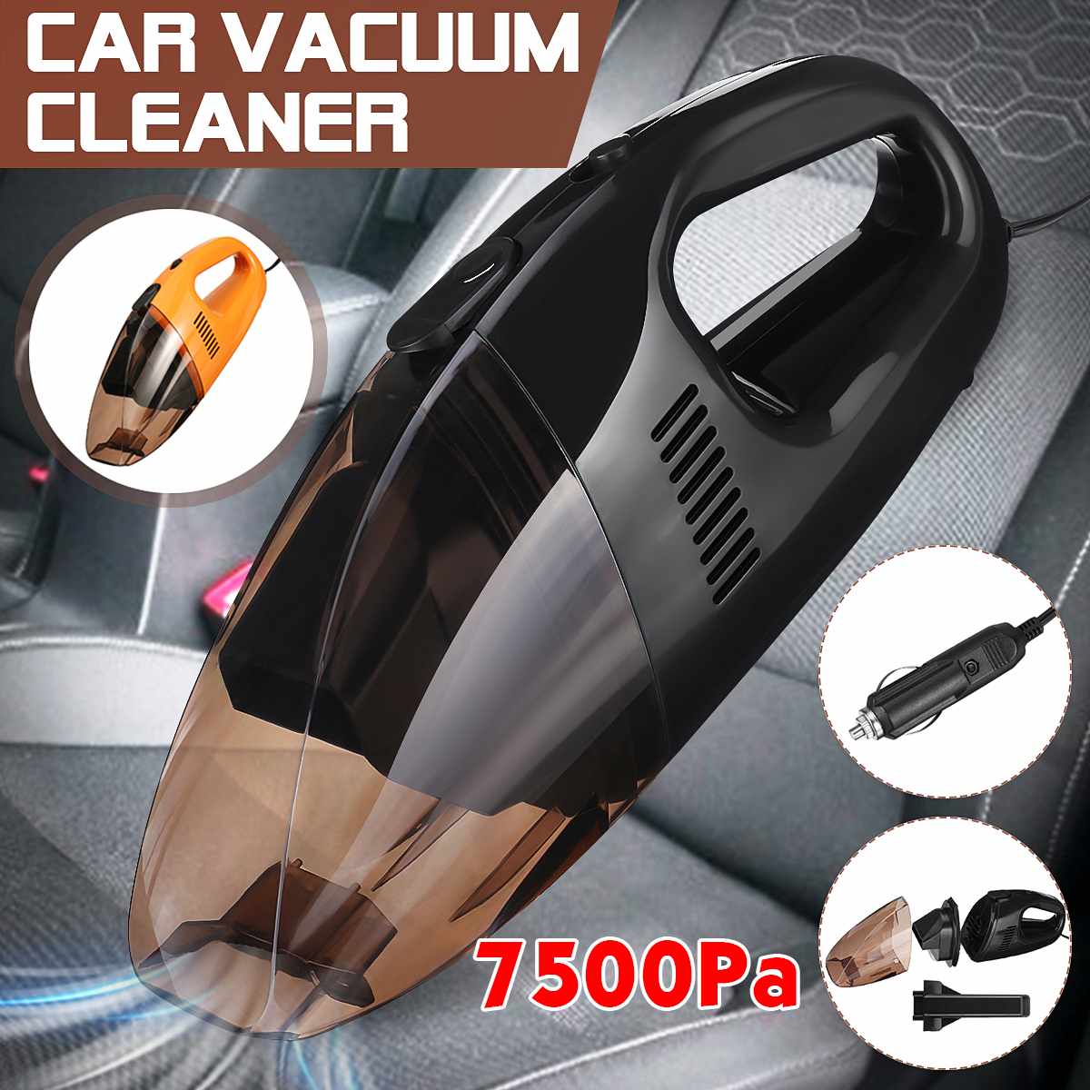 12V 120W Car Vacuum Cleaner Handheld Wet Dry Mini Hand Held Auto Dust Duster