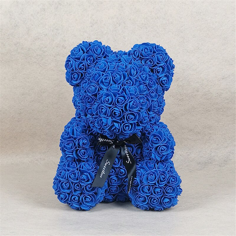 Hot 40 centimetri Artificiale della Rosa Cuore Teddy Bear Fatti A Mano Puzzel Orso di Rose Creatura Giocattoli Di Natale di Cerimonia Nuziale Delle Donne di San Valentino Regali: L