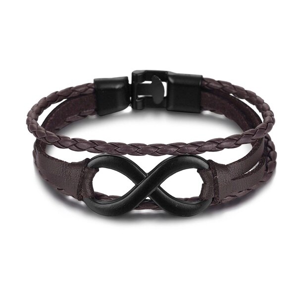 IFMIA-Conjunto de pulseras de cuero Vintage para hombre y mujer, brazalete de piel con varias hojas de búho, joyería de ,