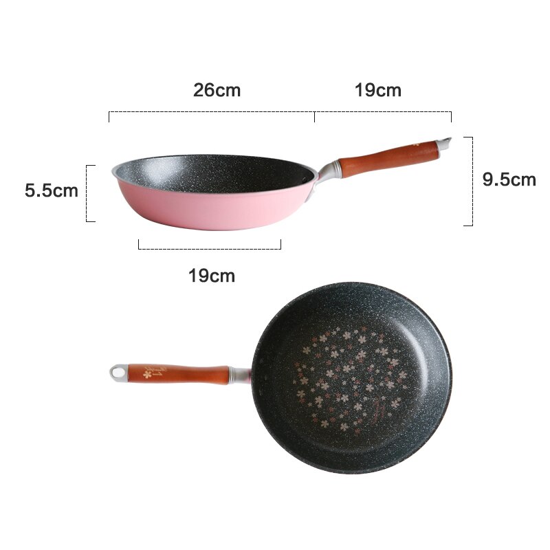 Japansk stekpanna trähandtag tamagoyaki omelett non-stick pan stekt ägg pannkaka köksgryta stekt kyckling matlagningsverktyg: Typ b-svart