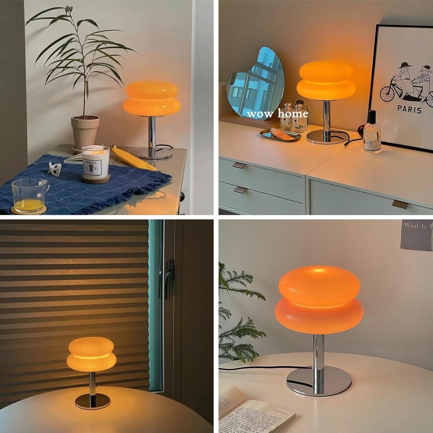 Nattbordlampe til soverom, soppbordlamper til nattbord, dimmbar nattbordlampe til soveromsdekorasjon bordlamper