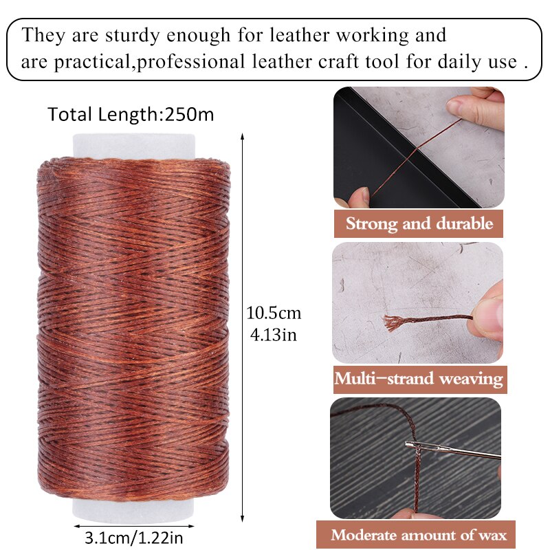 1Pc 250M Waxed Thread Hand Stitching Waxed Thread Sewing Thread With 5 Colors For DIY Leather Sewing And Braided Bracelets