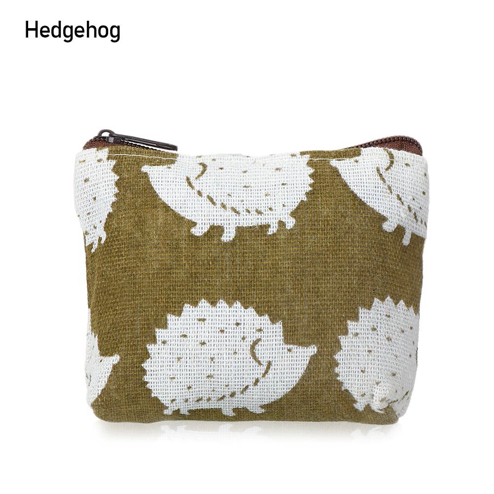 Kleine Portemonnee Case Pouch Houder Mini Nul Portemonnee Retro Klassieke Canvas Coin Purse Voor Vrouwen Meisje zip Portemonnee: hedgehog