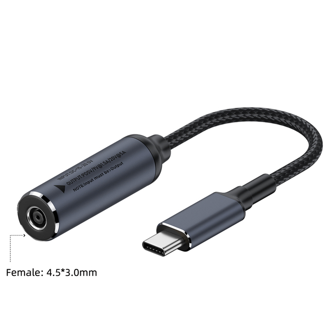 140W 100W DC 4.5X3.0mm to USB C PD Power Adapter Converter Plug for HP Laptop Charger to 5V 9V 20V Type C Fast Charging Cable: MULTI