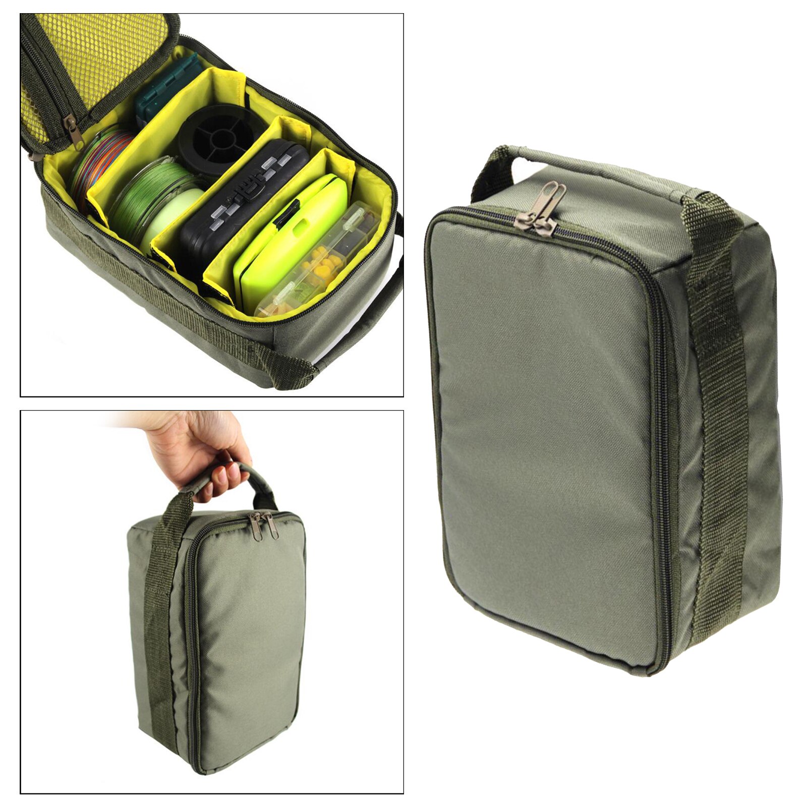 Fishing Reels Storage Bag Large Capacity Removable Compartment Adjustable Fish Reel Storage Case Organizer Fishing Tackle Case