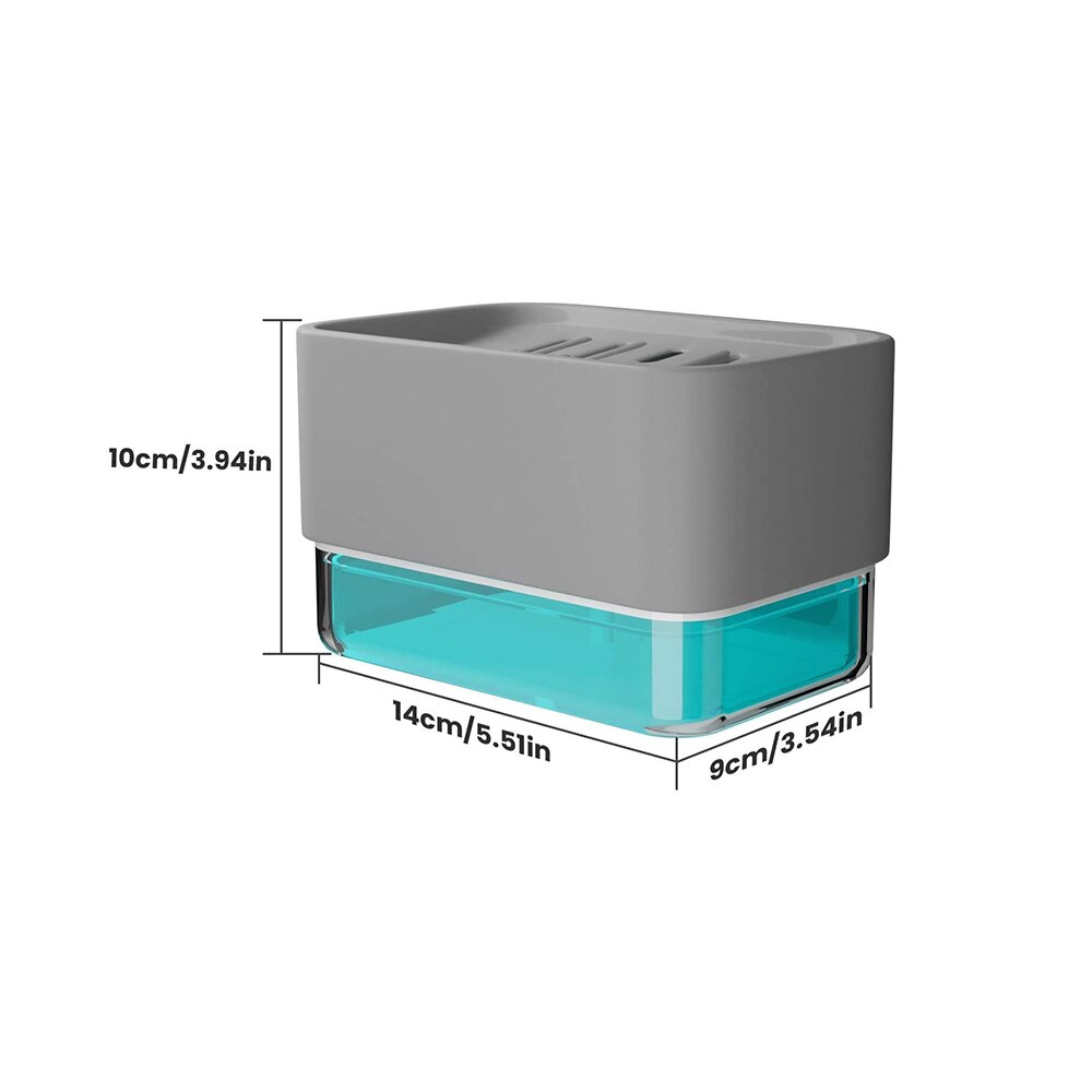 Manual Soap Dispenser Soap Pump Sponge Caddy Kitchen 2-In-1 Manual Press Liquid Soap Dispenser With Washing Sponge