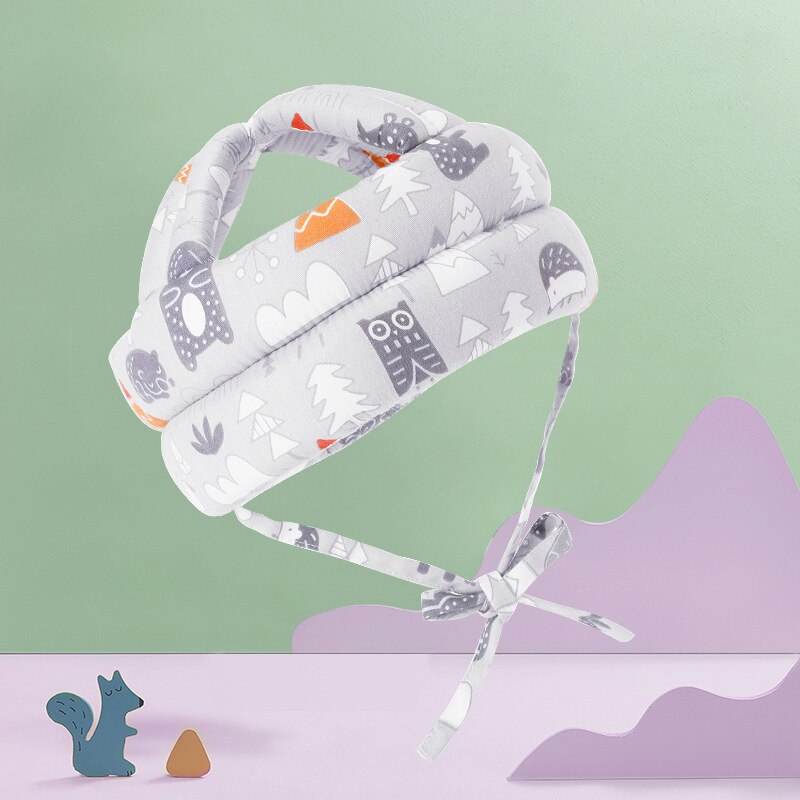 Veiligheid Helm Baby Hat Peuter Infant Helmen Leren Lopen Hoeden Ademend Beschermende Comfortabele Play Helm Harnassen Cap: grey forest