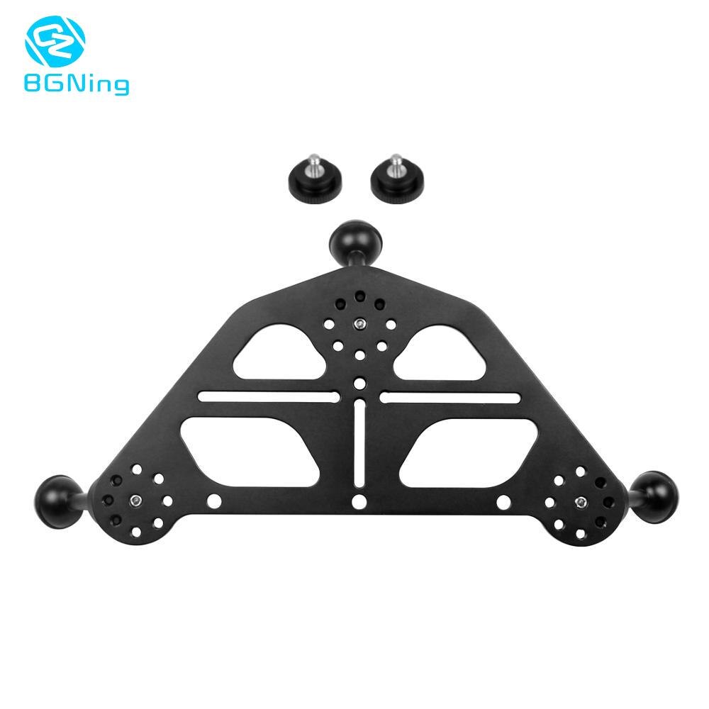 BGNing Triangular Gimbal Tray Rig Bracket Mount with 1/4inch Screw for Underwater Photography DSLR Camera Tripod Support