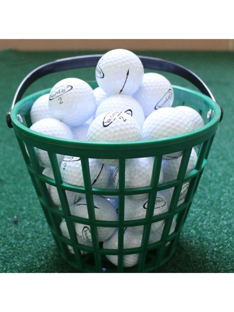 Portable Golf Ball Basket Green Durable Nylon Golfball Container with Handle PXPF