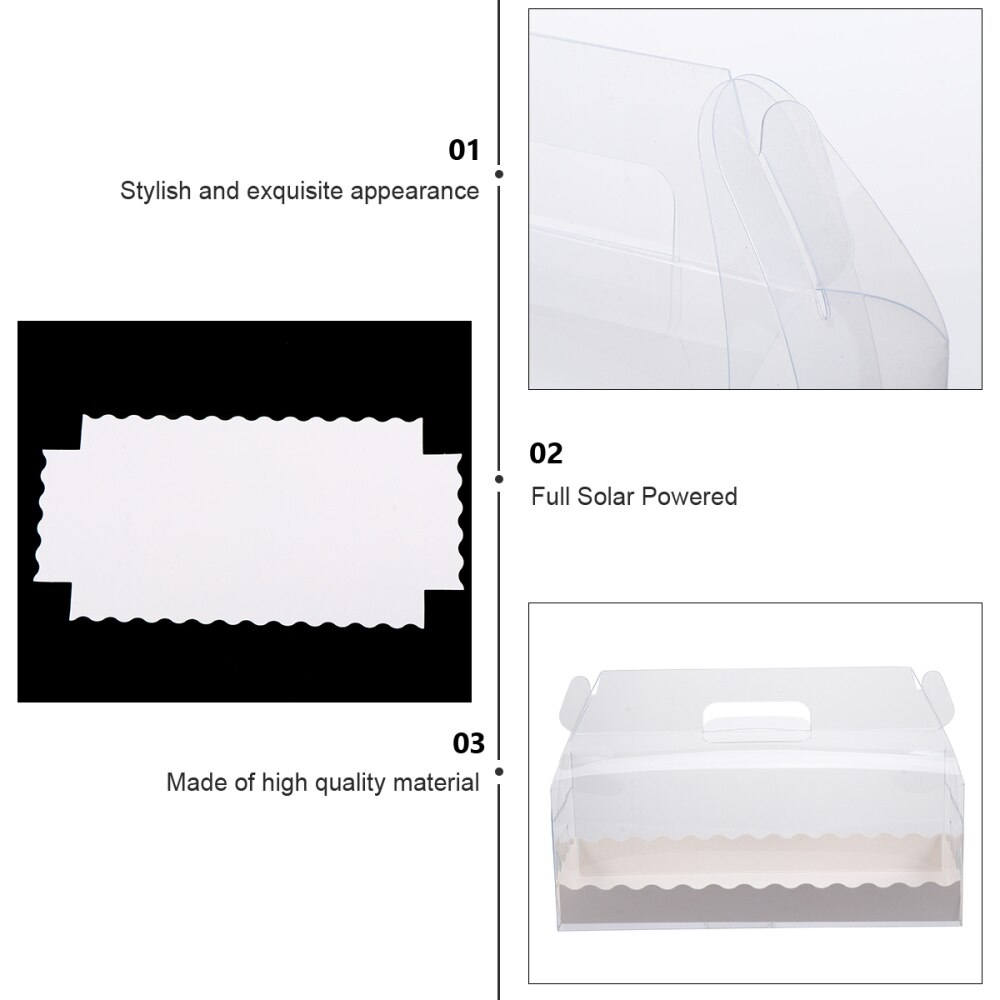 6Pcs Cake Box Transparent Dessert Box Paper Cake Container Cake Wrapping Box