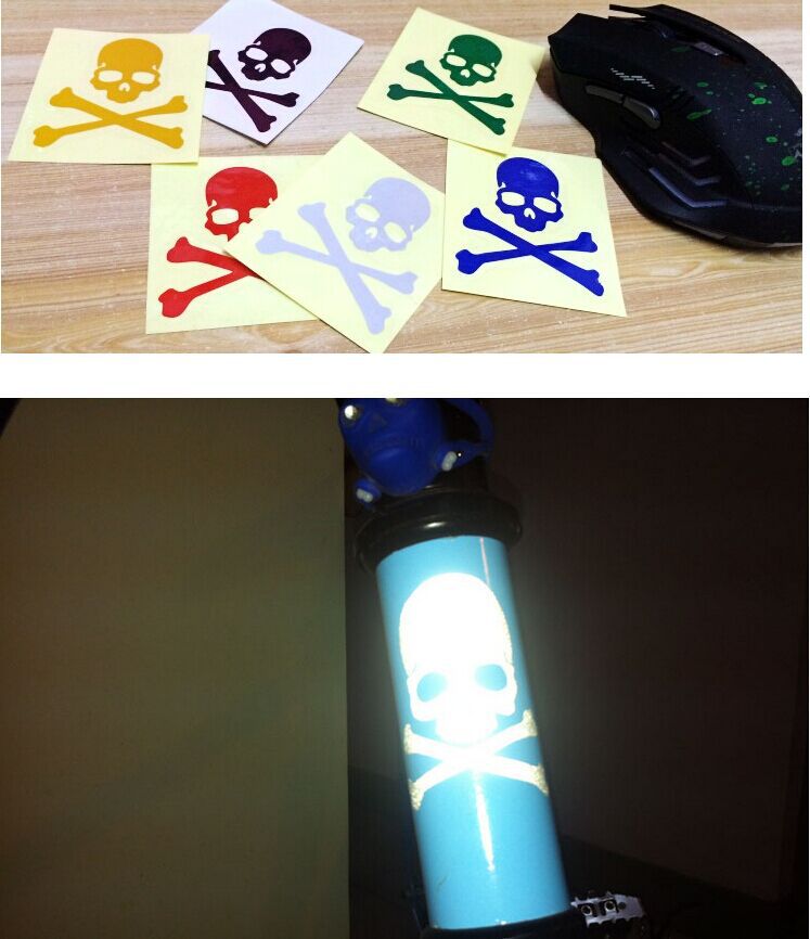 Fahrrad Reflektierende Aufkleber Schädel Fluoreszierende Fahrrad Aufkleber Fest Ausrüstung Mountainbike Skelett Decals Helm Fahrrad Zubehör