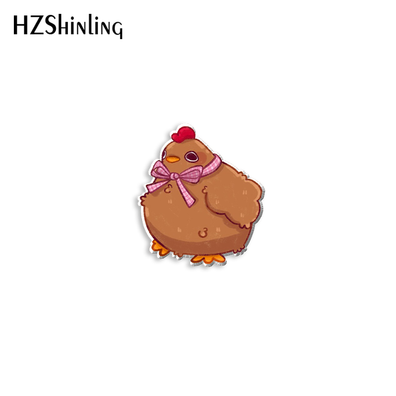 2023 Leuke Kip Acryl Revers Pin Haan Epoxy Vlindersluiting Pin Handgemaakte Vlinder Broche: Rose Goud Kleur