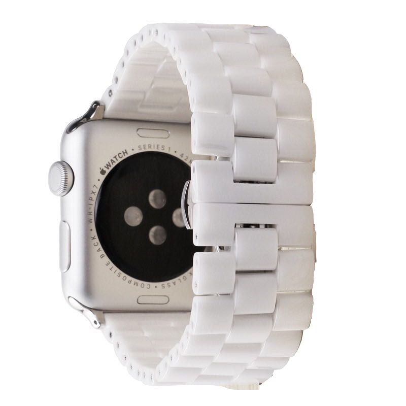 Nieuwste keramische armband voor apple watch-band 38mm 42mm 40mm 44mm riem voor iwatch-band serie 4 3 2 1 serie 5: Wit / Voor 42mm en 44mm