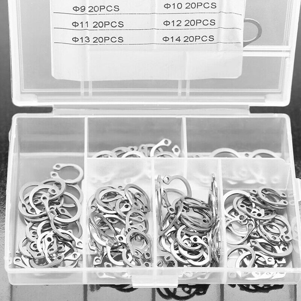 Assortment Retaining Rings Storage Stainless Steel Circlip Replacement