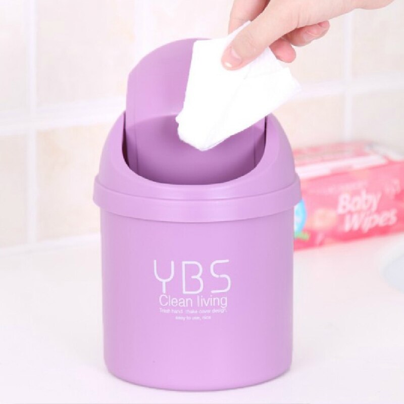 Mini Car Desktop Trash Can Exquisite Creativity Environmental Protection Flip-down Flap Deodorant Anti Mosquito: Blue