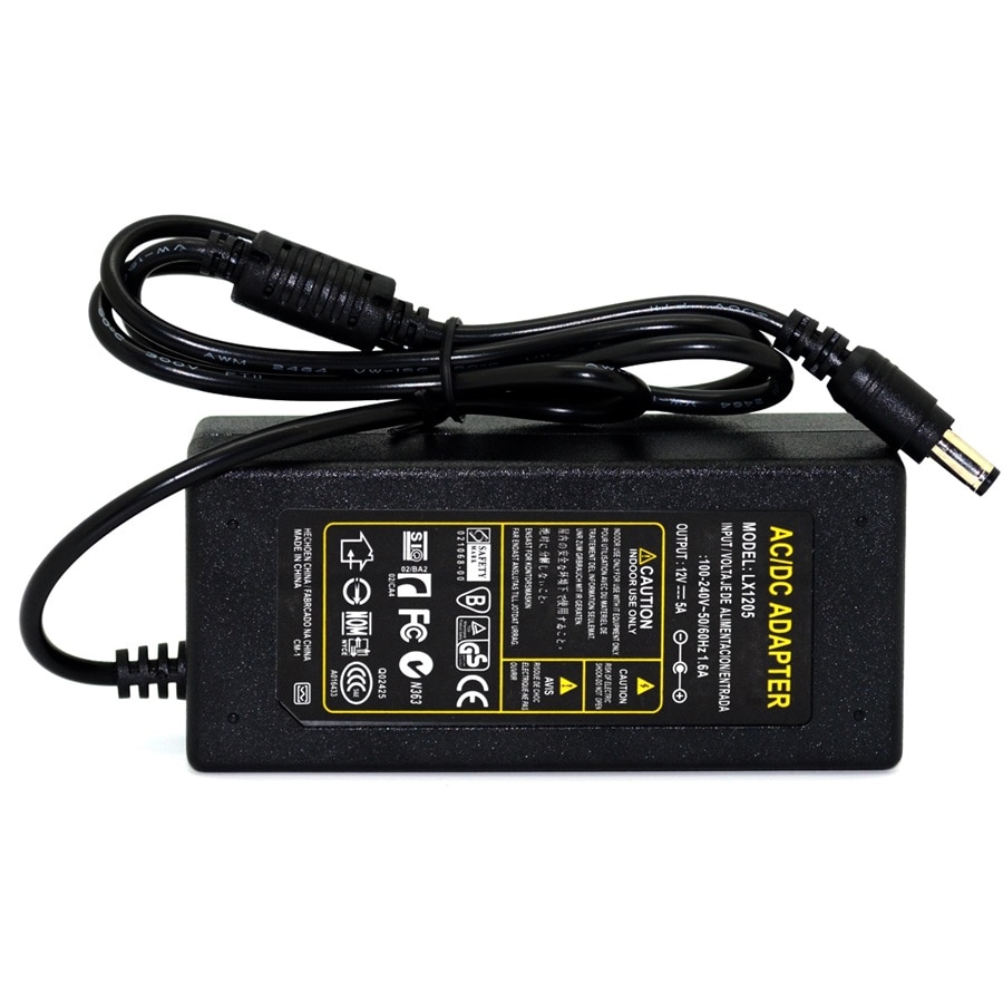 ESCAM-transformador adaptador de energía DC 12V 5A 60W, interruptor de AC100-240V a DC12V, fuente de alimentación para sistema de seguridad de cámara CCTV