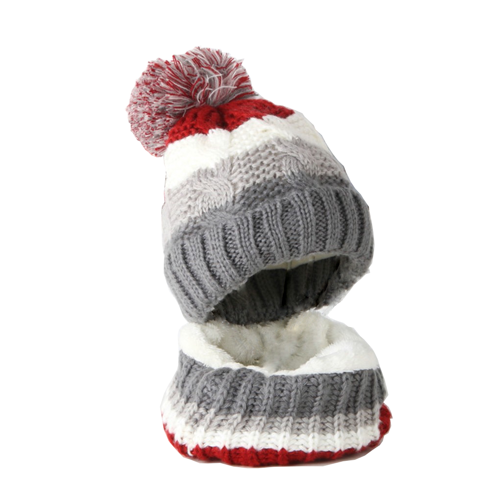 Winter Children Hat Scarf Sets Girl Boy Pompon Hat And Snood For Girls Boys Fall Knitted Hat Suit Set Girl's 2 Piece Set Baby