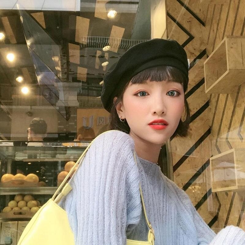 Beret Franse Kunstenaar Beanie Hat Vintage Katoen Warm Elegante Mode Wol Cap Winter Achthoekige Franse Baret Platte Voor Vrouwen Ar b3K9