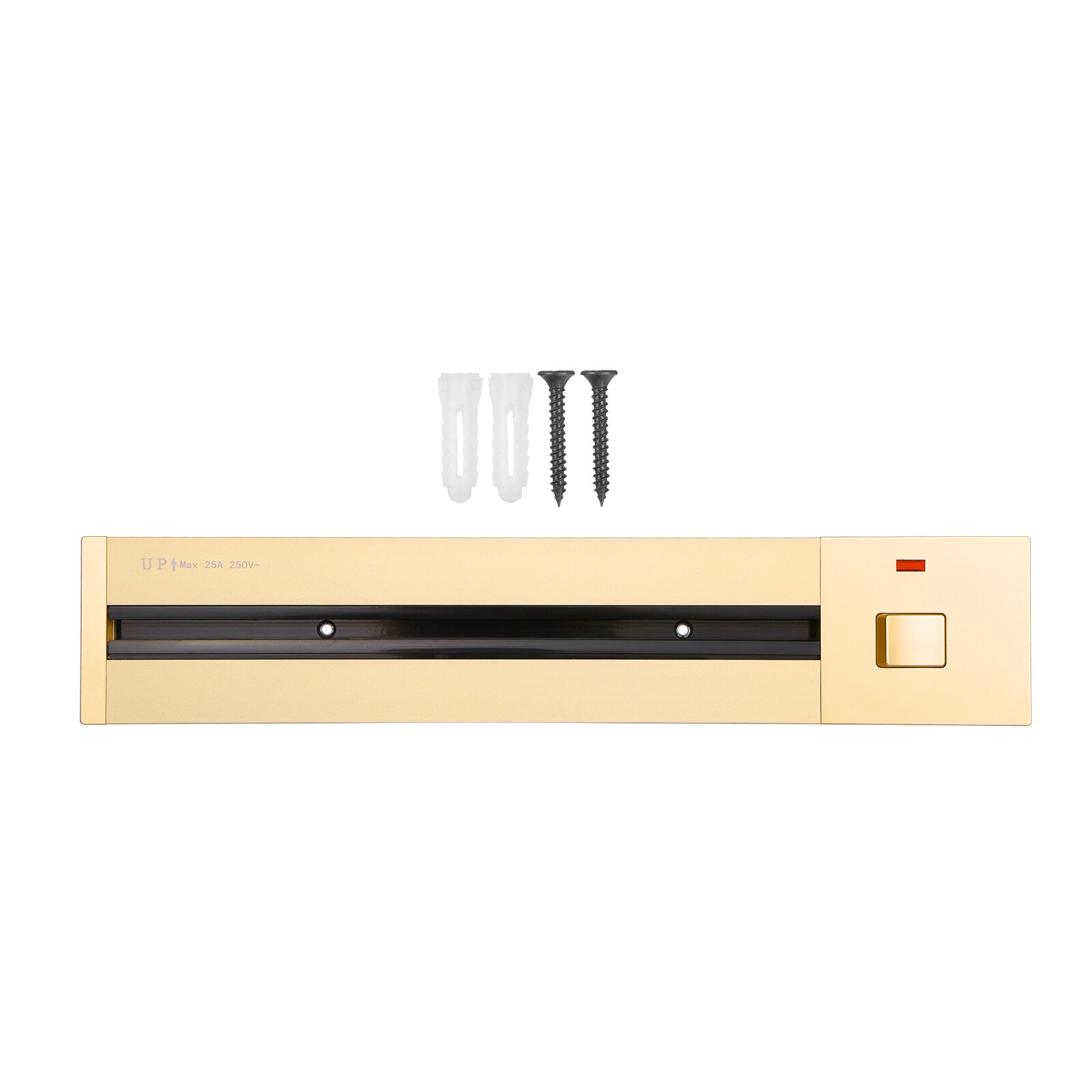 KKmoon Removable Electrical Outlet Track System 6000W Track System Movable Wall Outlet Extender Wireless Strip Sliding Rail: Gold