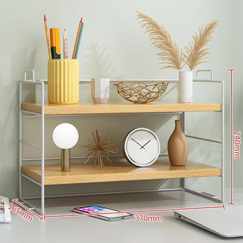 Desktop shelf desk bookshelf simple multi-layer Sorting and storage small shelves: green