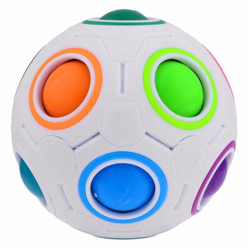 Voetbal Magic Speed Cube Puzzel kinderen Educatief Speelgoed Cubes voor baby Sferische Cube Rainbow Bal