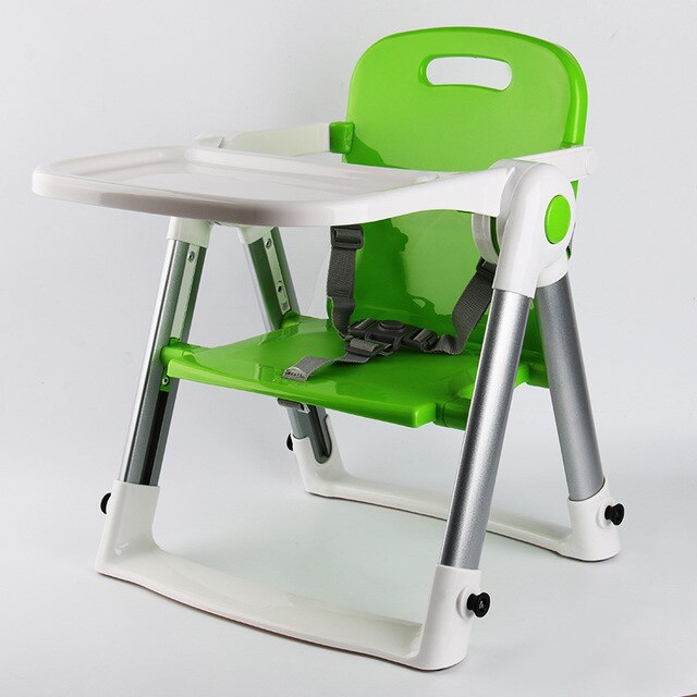 baby dining chair kids dinner table folding portable multi-function children's eating chair dining table stool: green