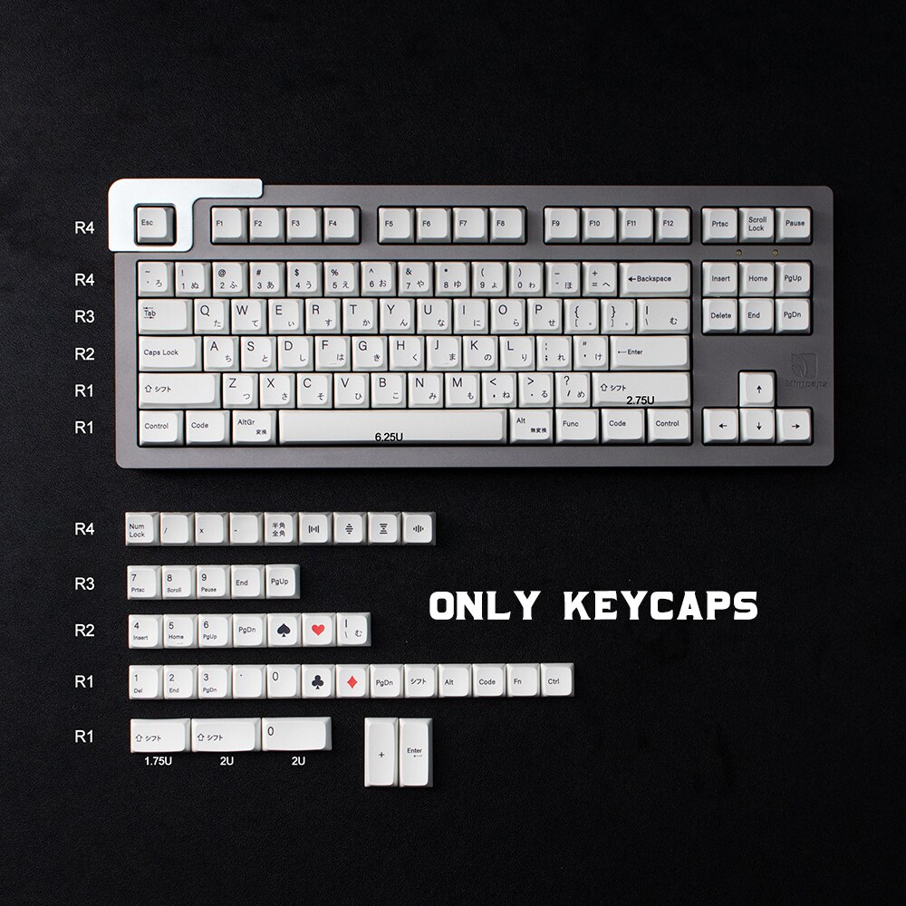 GMK Clone Minimalist Japanese White 126 Key XDA Profile PBT Keycap Dye Sub For Mechanical Keyboard GK61 64 68 87 96 980 104 108