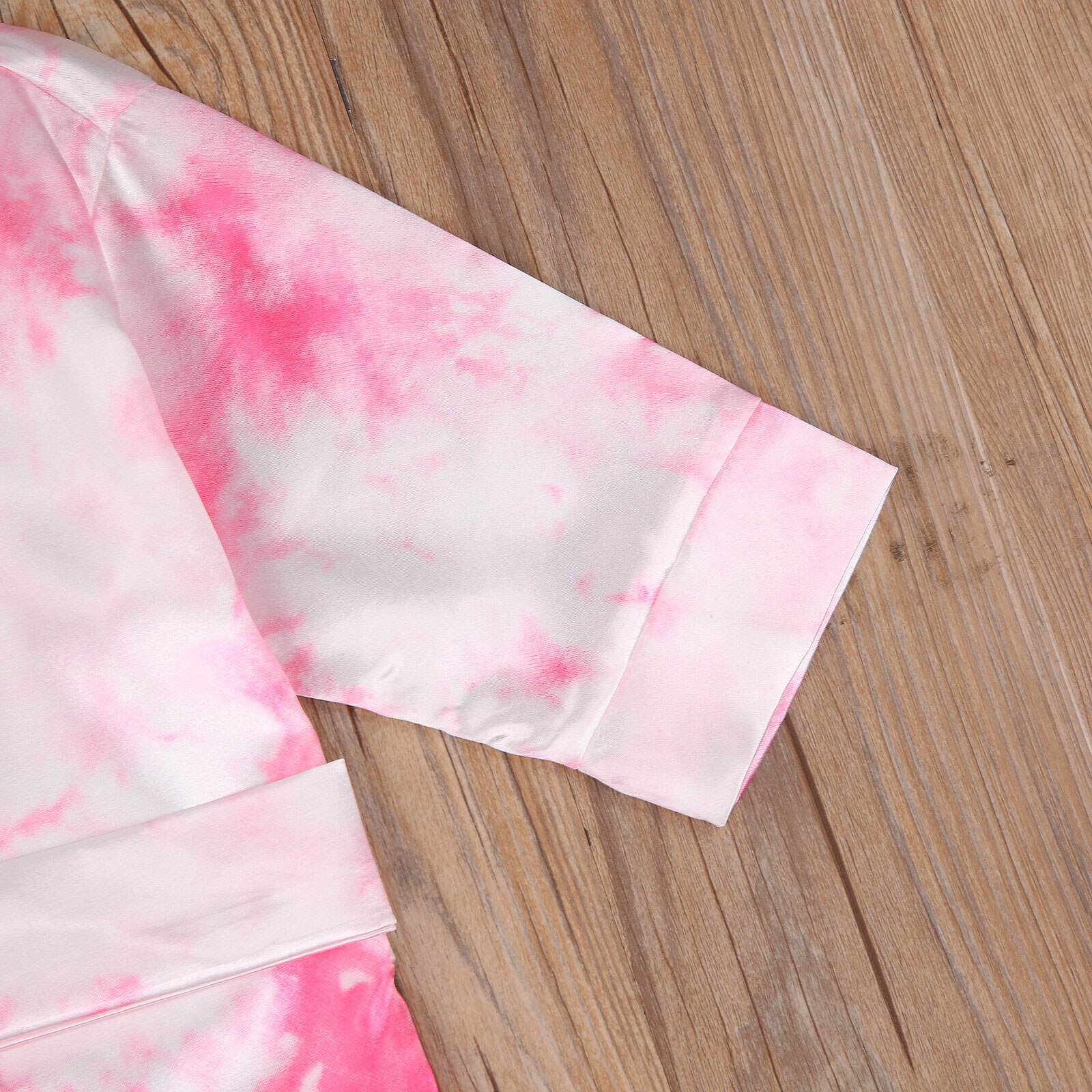 Tie Dye Badjas Voor Peuter Baby Meisjes Kinderen Lange Mouw Warm Homewear Nachtkleding Baden Gewaden Zijden Kimono Nachtkleding Jurk