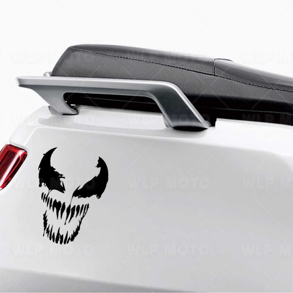 Autocollant de moto fantôme Venom, décalcomanies de décoration pour réservoir de carburant, pare-brise, carrosserie de voiture, fenêtre triangulaire, autocollants imperméables, accessoire