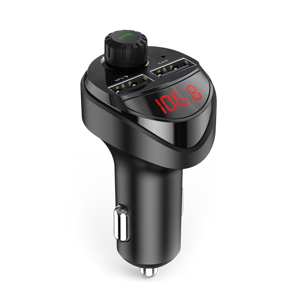 Music Player Car Accessories Gadgets Car Bluetooth-compatible 4.2 FM Transmitter Wireless FM Transmitter Car Player Kit: black