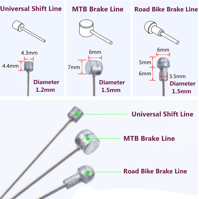 5pc cavi freno bici cavo cambio freno in acciaio inox filo freno bicicletta da montagna cavo interno deragliatore linea accessori bici