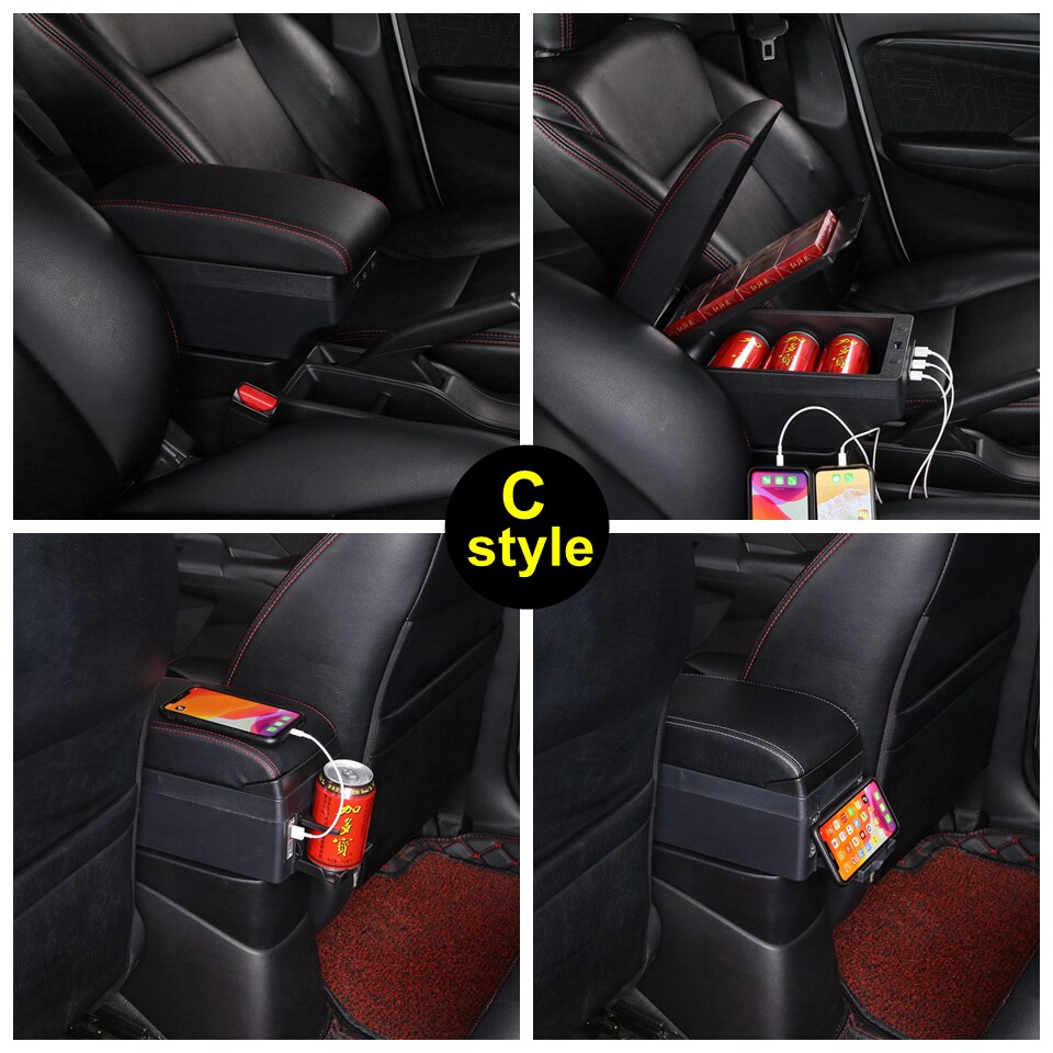 For Ford EcoSport Car Armrest Box Interior Details Retrofit Accessories Center Console Cup Holder USB Charging -2022