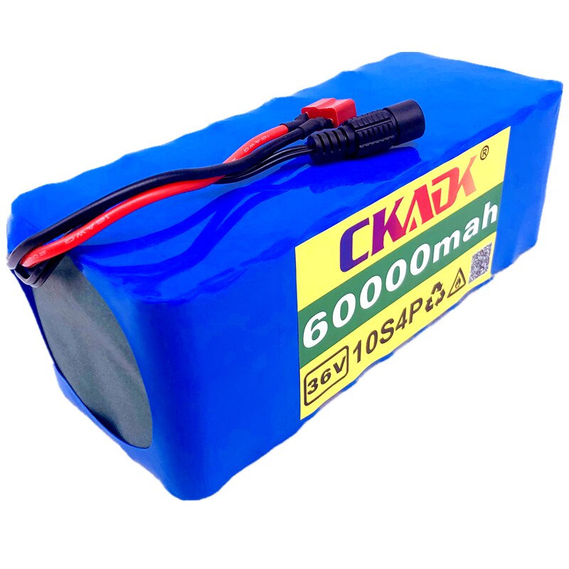 100% CKADK 36V Battery 10S4P 36V 60Ah Battery 1000W High Power Battery 60000mAh Ebike Electric Bike