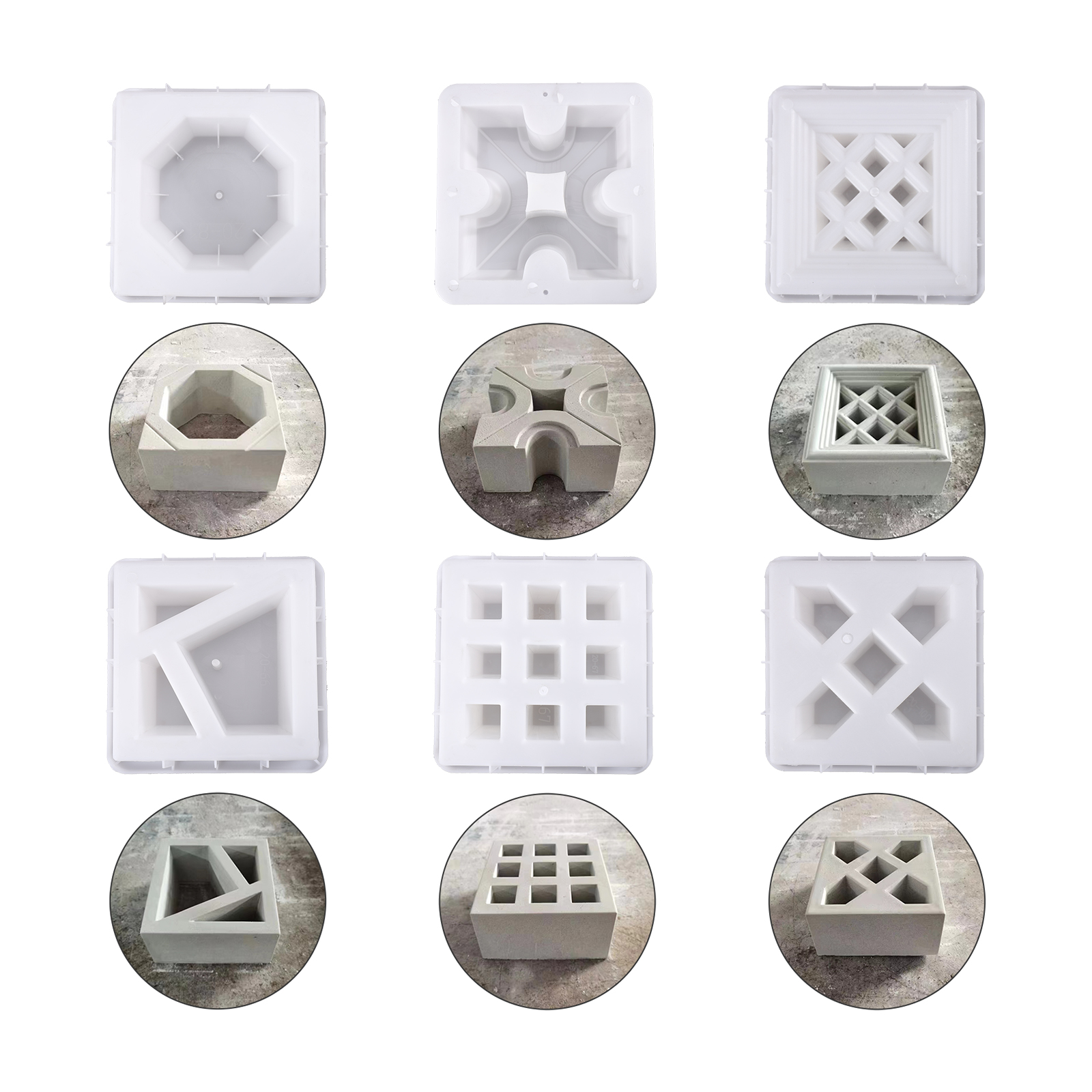 Cement Antieke Baksteen Mal Vierkante Tuinmuur Maken Bakstenen Mal 3d Carving Anti-Slip Beton Diy Bestrating Mallen 1Pc