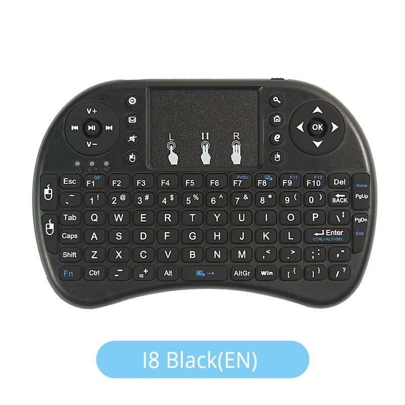 Touyinger-mini teclado i8 air mouse, mouse multimídia remoto com touchpad portátil para projetores android e smart tv: Black English Ver.