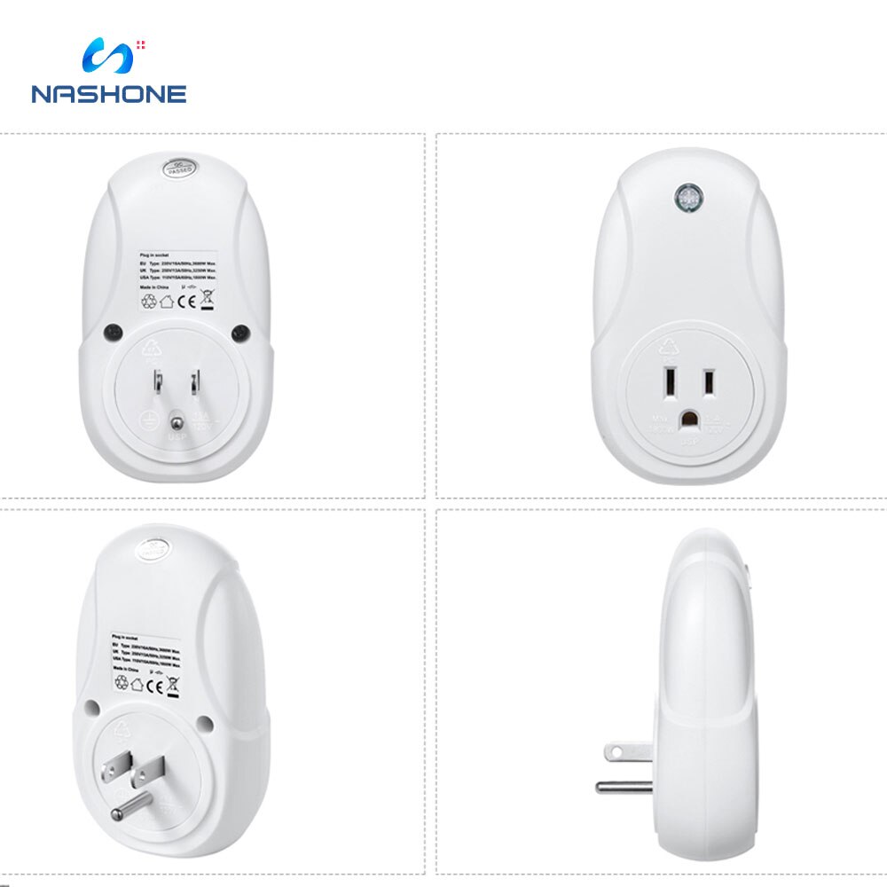 Nashone RC100 interruttori della luce di controllo a distanza Senza Fili per Uso Domestico Elettrodomestici, interruttore senza fili, 1 A Distanza 3 presa di corrente, fino a 100ft