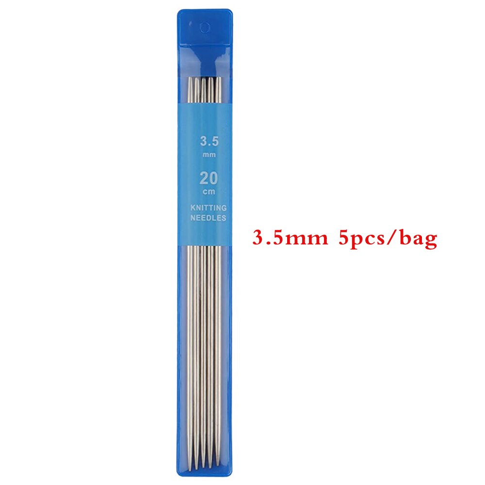 5/25PCS Double Pointed Knitting Needles 20CM Stainless Steel Crochet Hook Sets 2mm-4mm Knitting Pins Set Crochet Needles: 3.5MM