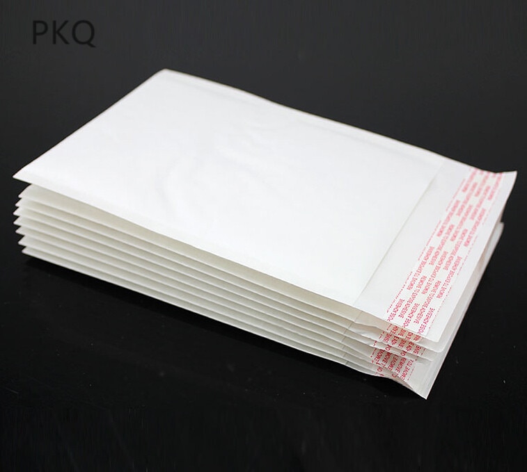 100p cs/lot White Kraft Bubble Mailers Padded Envelopes Bags Self Seal Business School Office Supplies