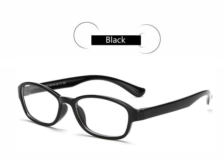 Ralferty fleksibel  tr90 børn briller ramme pige dreng recept nærsynethed grad optiske rammer briller 8107: Sort