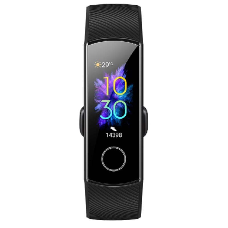 Version mondiale Honor Band 5 AMOLED 24h fréquence cardiaque SpO2 moniteur 10 Modes de Sport 5ATM étanche Posture de natation détecter montre intelligente: Black