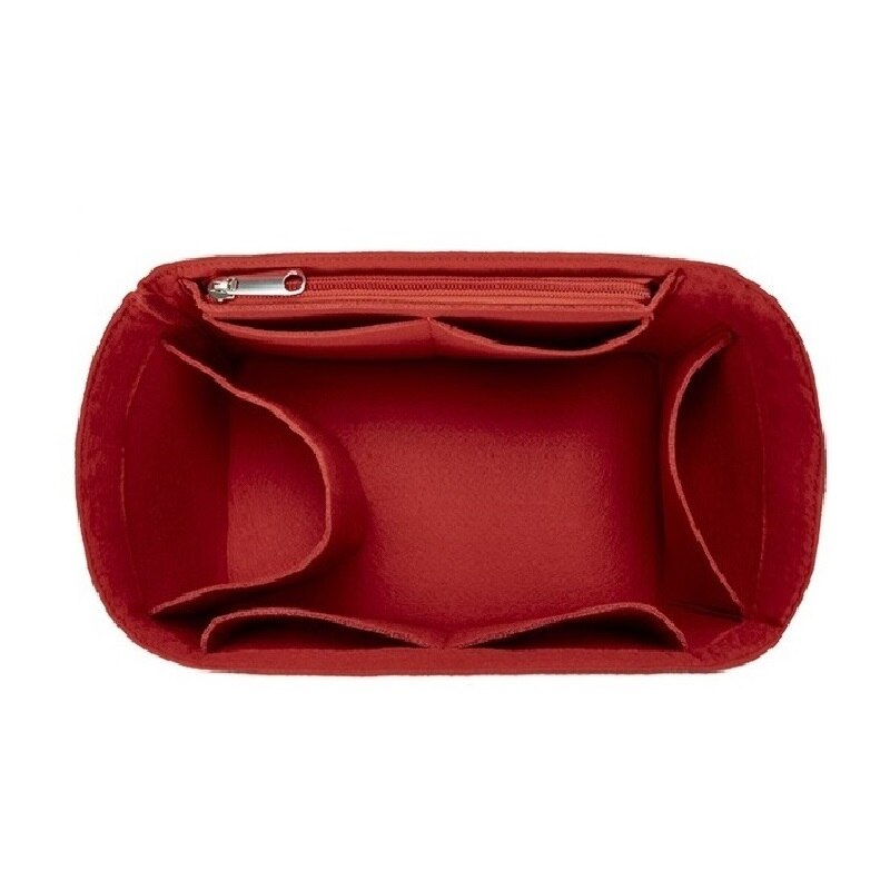 Fits For Sangle Bucket Girl Toiletry Storage Bags Felt Makeup Bag Organizer Insert Bag Organizer Insert Travel Cosmetic Bag: wine red for S