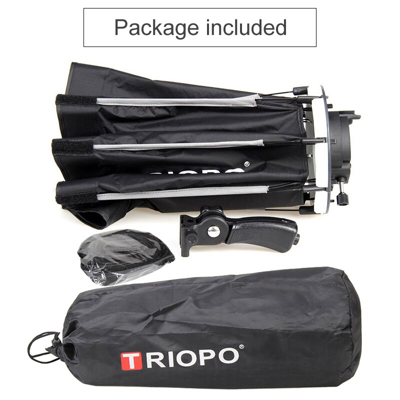 Triopo portátil Flash Softbox de Speedlite w/de nido de abeja red 65cm foto al aire libre octágono paraguas caja suave para Canon Nikon Godox