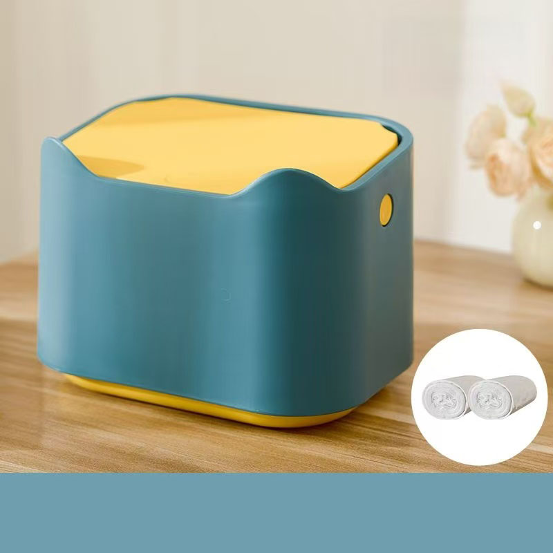 Mini Cat Excrement Trash Can Fully Enclosed Cat Litter Basin Cat Toilet Cat Litter Special Garbage Can Excrement Supplies: black